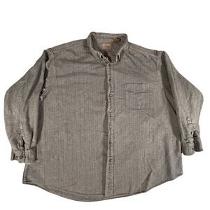 St Johns Bay Herring‎ Bone Long Sleeve Shirt Mens 3XLT Gray 100% Cotton
